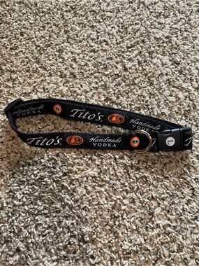 Tito's Handmade Vodka Black Logo Dog Collar